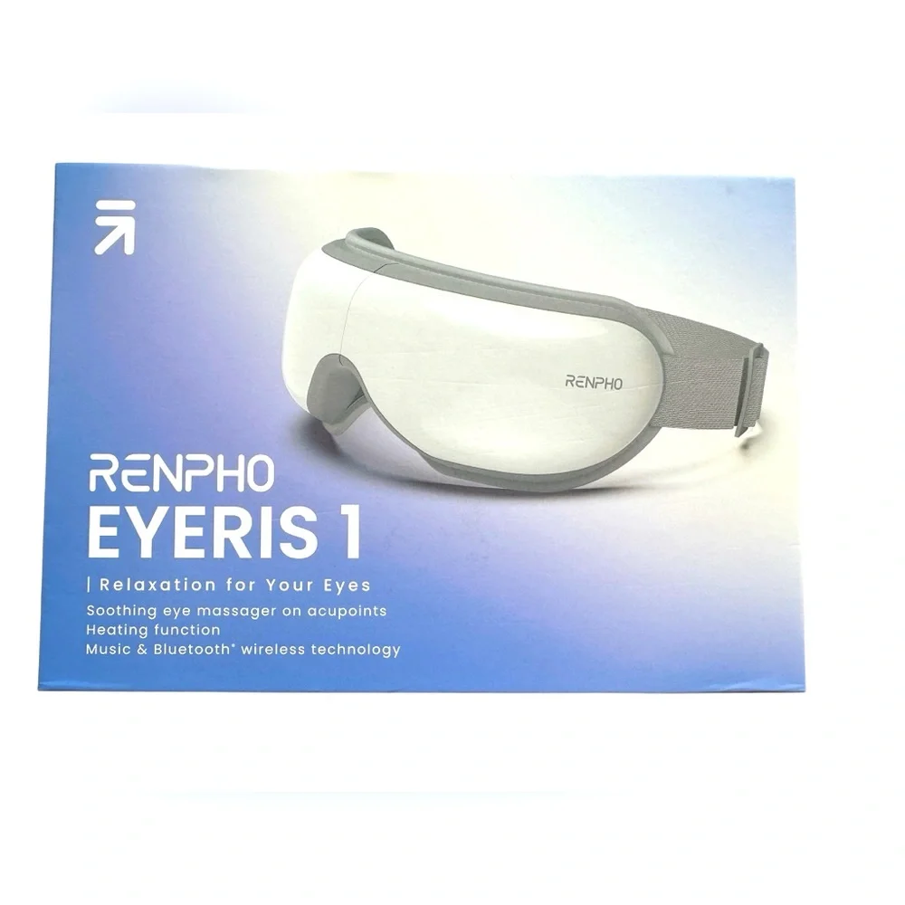 Renpho eyeris 1 Gray, white Eye Massager, new in box, Bluetooth, heating